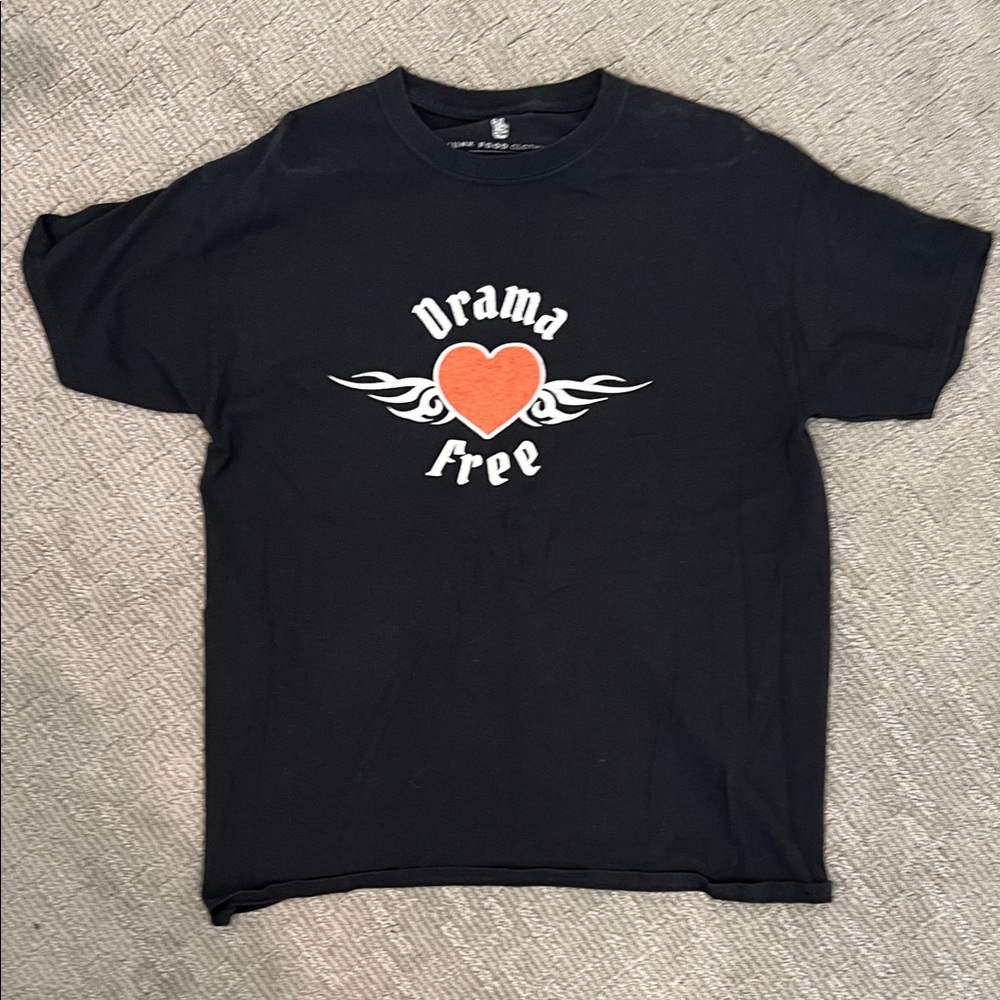 Junk Food Clothing Black Tee with Heart and Text